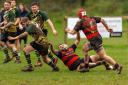 Action from Oswestry's defeat to Bromyard. Picture by Nick Evans-Jones.