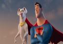 Krypto (Dwayne Johnson) and Superman (John Krasinski). Pic: PA Photo/Warner Bros. Entertainment Inc