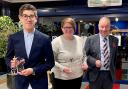 Oswestry Cricket Club award winners Oli Harrison, Naomi Payne and Andrew Leggatt at the end of season awards.