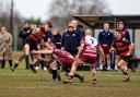 Action from Oswestry's clash with Newport IIs. Picture by Nick Evans-Jones.