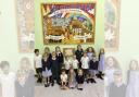The commemorative mural at the Bryn Offa School in Pant