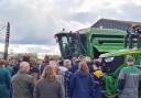 Part of the crowd at a dispersal sale at Mount Farm, Haimwood, Llandrinio.