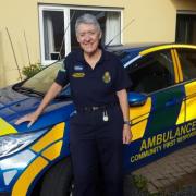 Effie Cadwallader with the car that she used previously. (Source Wrexham Rural Community First Responders)