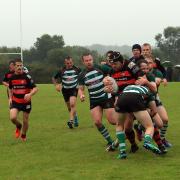Action from Oswestry's clash against Trentham. Picture by Nick Evans-Jones.