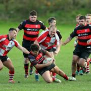 Action from Oswesry's win over Barton. Picture by Nick Evans-Jones.