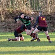 Action from Oswestry's win over Wilenhall. Picture by Nick Evans-Jones.