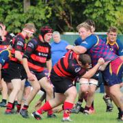 Action from Oswestry's draw with Clee Hill. Picture: Oswestry RFC.
