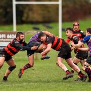 Action from Oswestry's clash with Clee Hill. Picture by Nick Evans-Jones.
