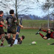 Action from Oswestry's clash against Bridnorth IIs. Picture by Nick Evans Jones.