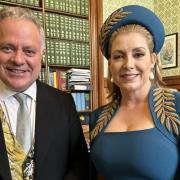 Simon Baynes MP with Penny Mordaunt MP after the Coronation on Saturday May 6