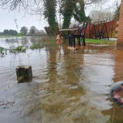 Flooding in a property in Guinevere Close in Oswestry.