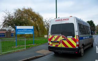 A patient transport ambulance outside the Royal Shrewsbury Hospital, Shropshire. An independent review of baby deaths at Shrewsbury and Telford Hospital NHS Trust (SaTH) has identified seven 