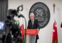 Mark Drakeford holding the daily Welsh Government press conference on coronavirus