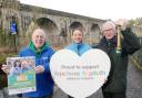 John Matthews, Vicky Bradbeer and John Isherwood from the Wrexham Erddig Rotary Club at the Chirk Aqueduct.