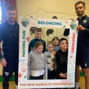 TNS stars Brad Young and Josh Pask visited Oswestry area schools this week.