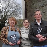 Dave Andrews, right, with Helen Short and Jan Novak from Whittington Castle.