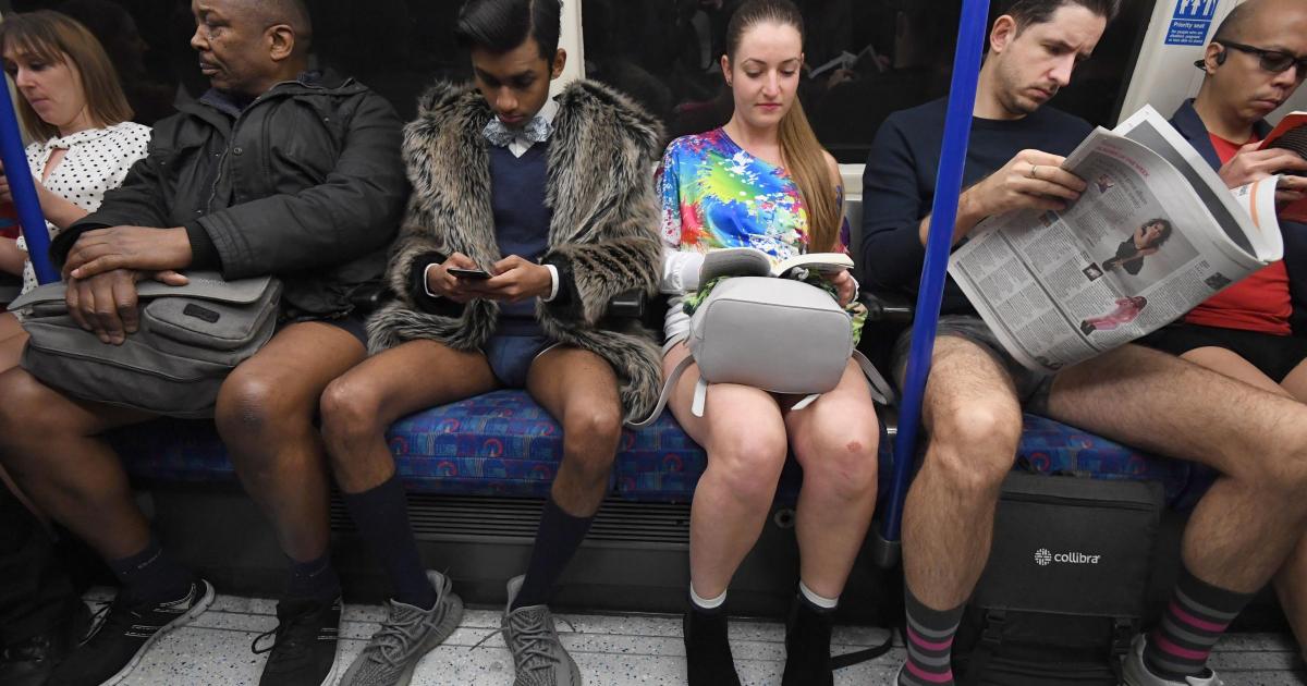 London commuters strip down, walk around half suited and booted for 'No  Trousers Day' - India Today