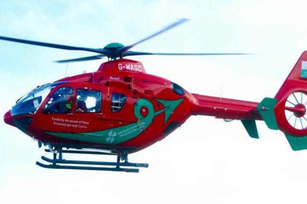 The Wales Air Ambulance attended an incident in Builth this morning