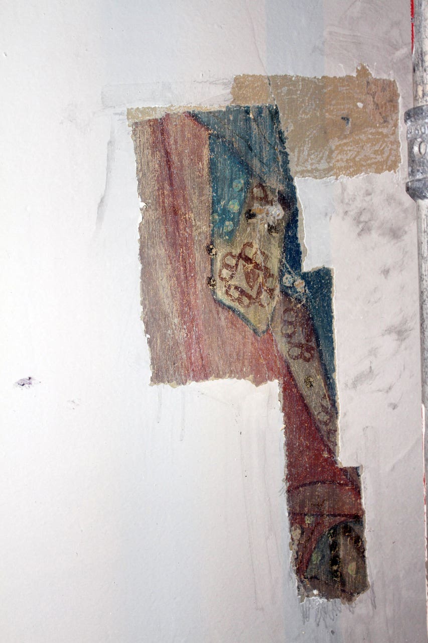 An image showing the robes of Mary on the upper north wall (Diocese of Shrewsbury/PA)
