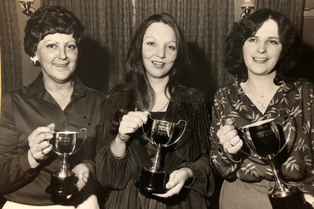 Irene Jones, Joyce Barrow and Jenny Owen pick up their awards.