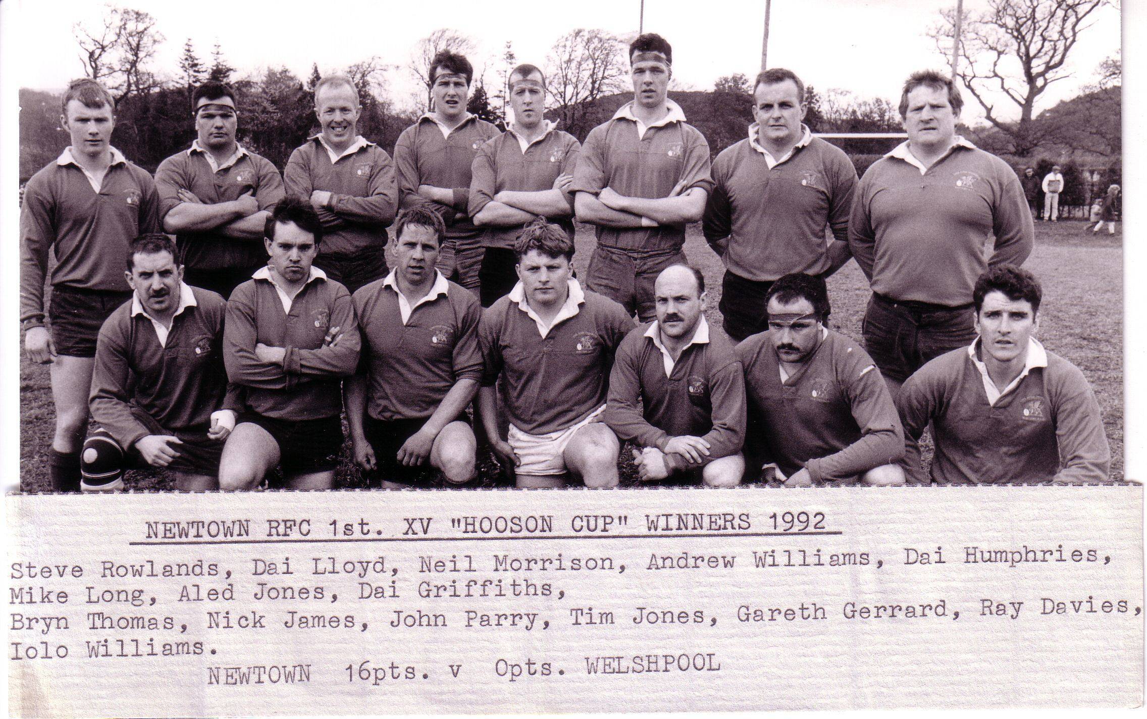 Newtown RFC line up in 1992.