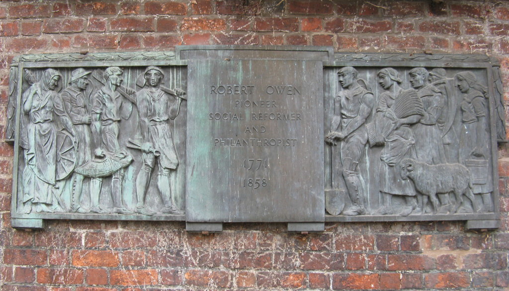 Memorial plaque for Robert Owen. Picture by MJ Richardson/Geograph.