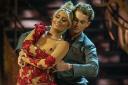 Saffron Barker and AJ Pritchard mid Waltz in week eight. Picture from BBC iPlayer