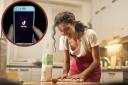 (Background) A woman cooking. (Canva)
(Circle) TikTok open on a phone. (PA)