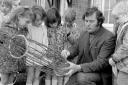 Ellesmere Primary School children basket-making in 1972.