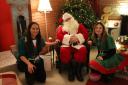 Santa with elves Amy and Sarah