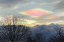 A nacreous cloud seen above Oswestry this morning.