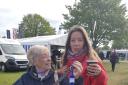 Amanda with her mother Liz May at Badminton Horse Trials, which they often attended together.