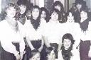 Caersws Youth Club folk dancers in 1982.