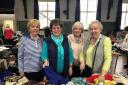 Barbara Humphreys, Beryl Pugh-Jones, June Davies and Hafwen Rider at the rummage sale