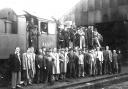 This photograph dates back to the 1950s. These proud railwaymen were all at the Oswestry sheds.