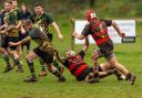 Action from Oswestry's defeat to Bromyard. Picture by Nick Evans-Jones.