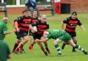 Action from Oswestry’s clash with Rugeley. Picture by Nick Evans-Jones