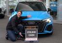 Adam Richards, now 36, from Llangollen, won an Audi S3 worth £53,830 with £20,000 stuffed in the boot in the weekly online competition.