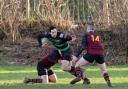 Action from Oswestry's win over Wilenhall. Picture by Nick Evans-Jones.