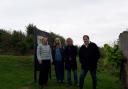 Helen Morgan with campaigners from Hands Off Old Oswestry Hillfort (HOOOH)