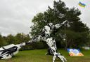 Gigantica, robot sculpture put together by Luke Kite in aid of Ukraine