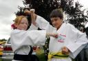 Oswestry Show 2005. Jade Williams and Jake Palmer, who are both members of Chirk Tyae Kwon do club who did a display on the Village Green. HD060805