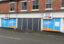 Former Oswestry Argos, now boarded up after crash