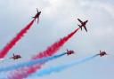 Fans of the Red Arrows will be able to see them as they fly past this weekend as part of their Cosford Airshow display.