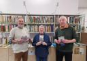 Volunteers from the High Street Heritage Action Zone, Oswestry research group. From left to right:  Tim Malim, Sandy Best, John Pryce-Jones.