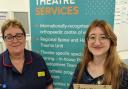 From left to right: Louise Pearson, Assistant Chief Nurse (Corporate) at RJAH and Leah Beech, Student Nurse, receiving her Golden Ticket
