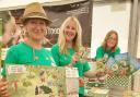 Left to right: Daphne Du Cros, Ruth Martin and Janine Potter with the new Shropshire Good Food Trail guide at Shrewsbury Food and Drink Festival.