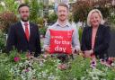 From left to right: David McColgan, Head of British Heart Foundation Scotland; Ryan McKnight, Finance Business Manager at Dobbies who attended the training; April Davidson, Regional Fundraising Manager, British Heart Foundation Scotland