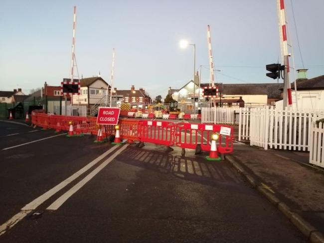 The closure on Station Road. Picture by Network Rail.