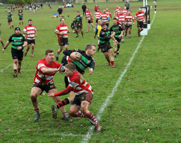 Border Counties Advertizer: Action from Oswestry's win over Warley. Picture by Nick Evans-Jones.
